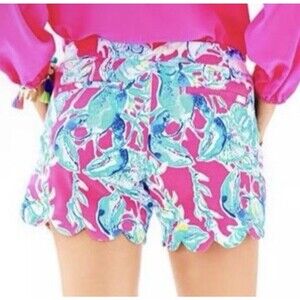 Lilly Pulitzer Size 2 Buttercup Shorts Pink Raz Floral